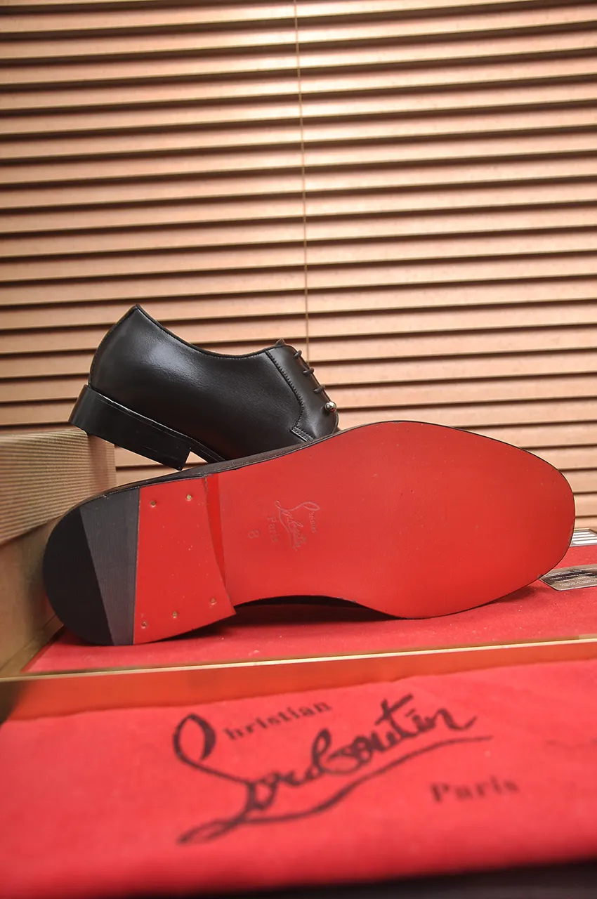 Men's shoes 💰620💶 [Chrstian Loubotin] Red-soled shoes 💋Original mold opening, the highest version on the market, purely handmade ➕Imported cowhide uppers, first-layer water-dyed cowhide lining! Original EU high-gloss outsole. 38 to 45 (45 customized)